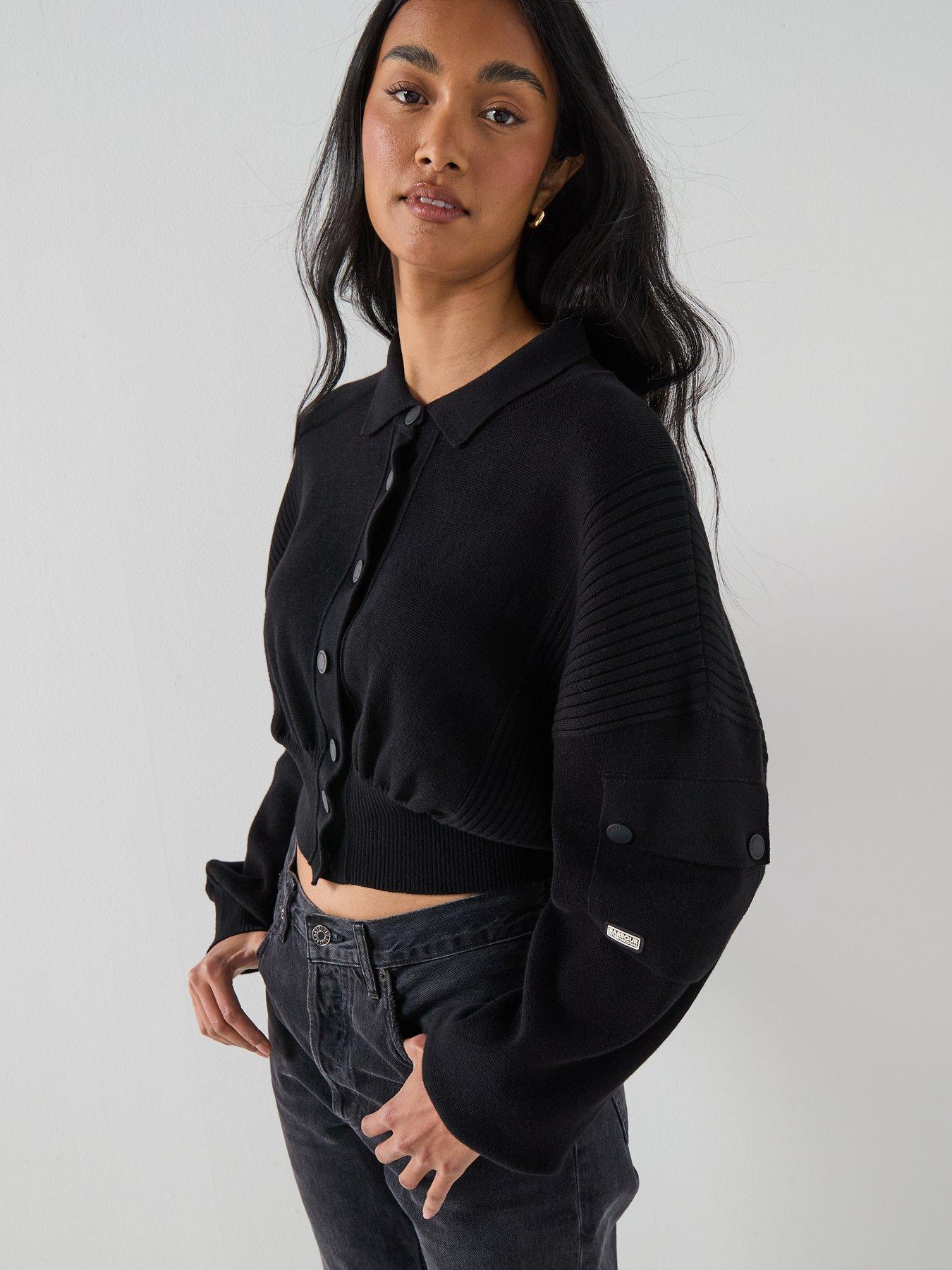 Image 1 of 6 of Barbour International BIntl Gigi Knitted Bomber - Black