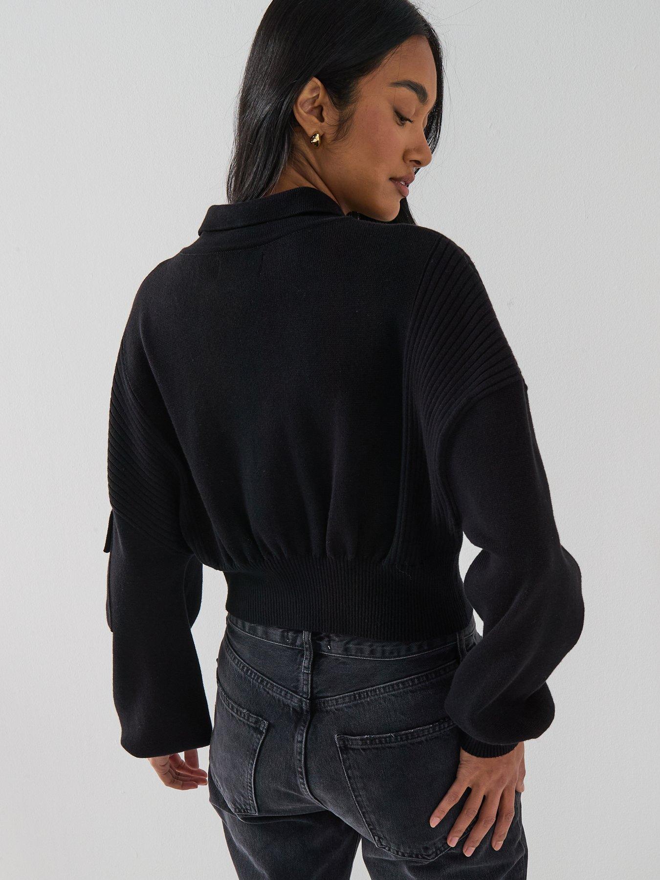 Image 2 of 6 of Barbour International BIntl Gigi Knitted Bomber - Black