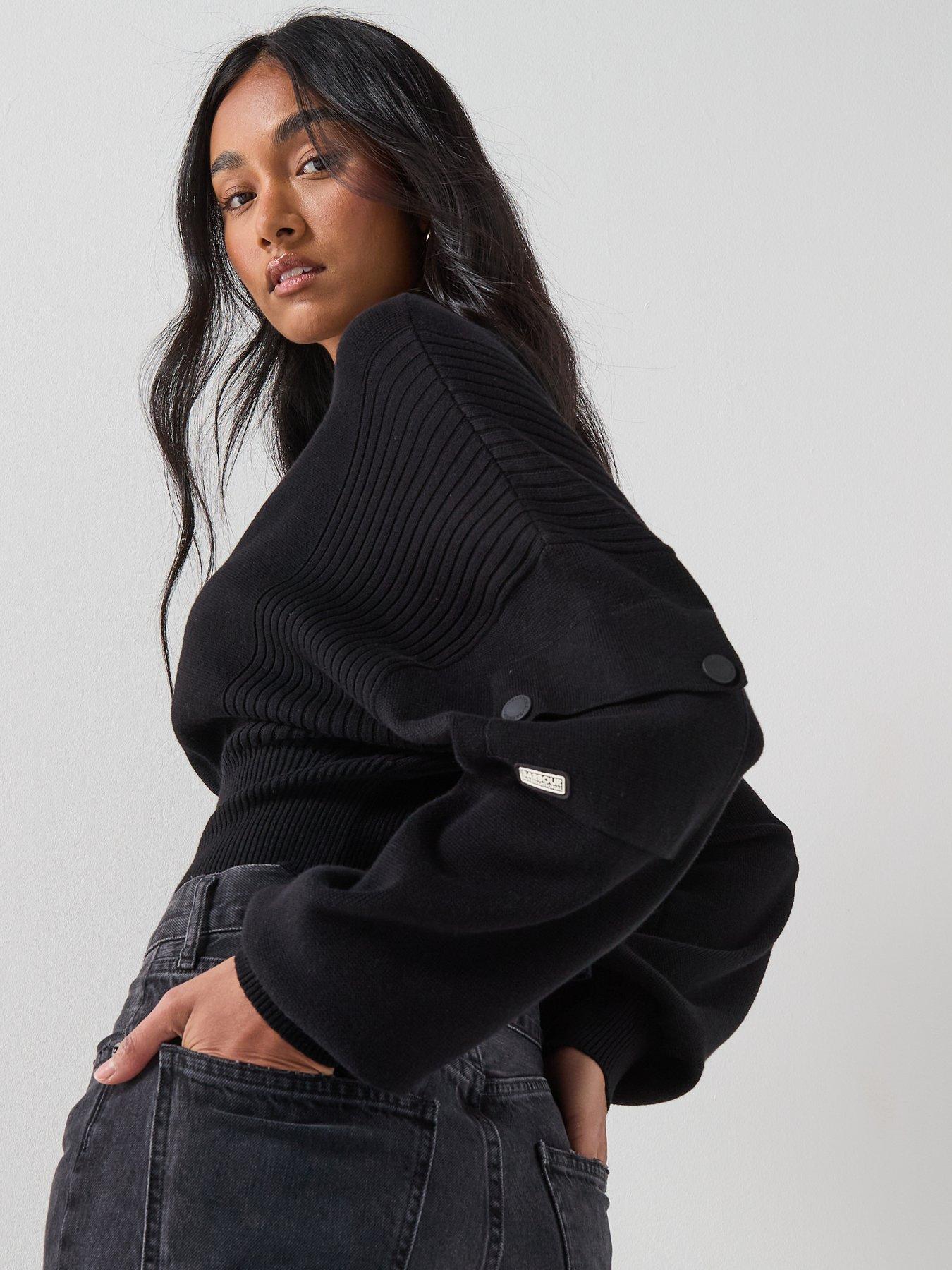 Image 4 of 6 of Barbour International BIntl Gigi Knitted Bomber - Black