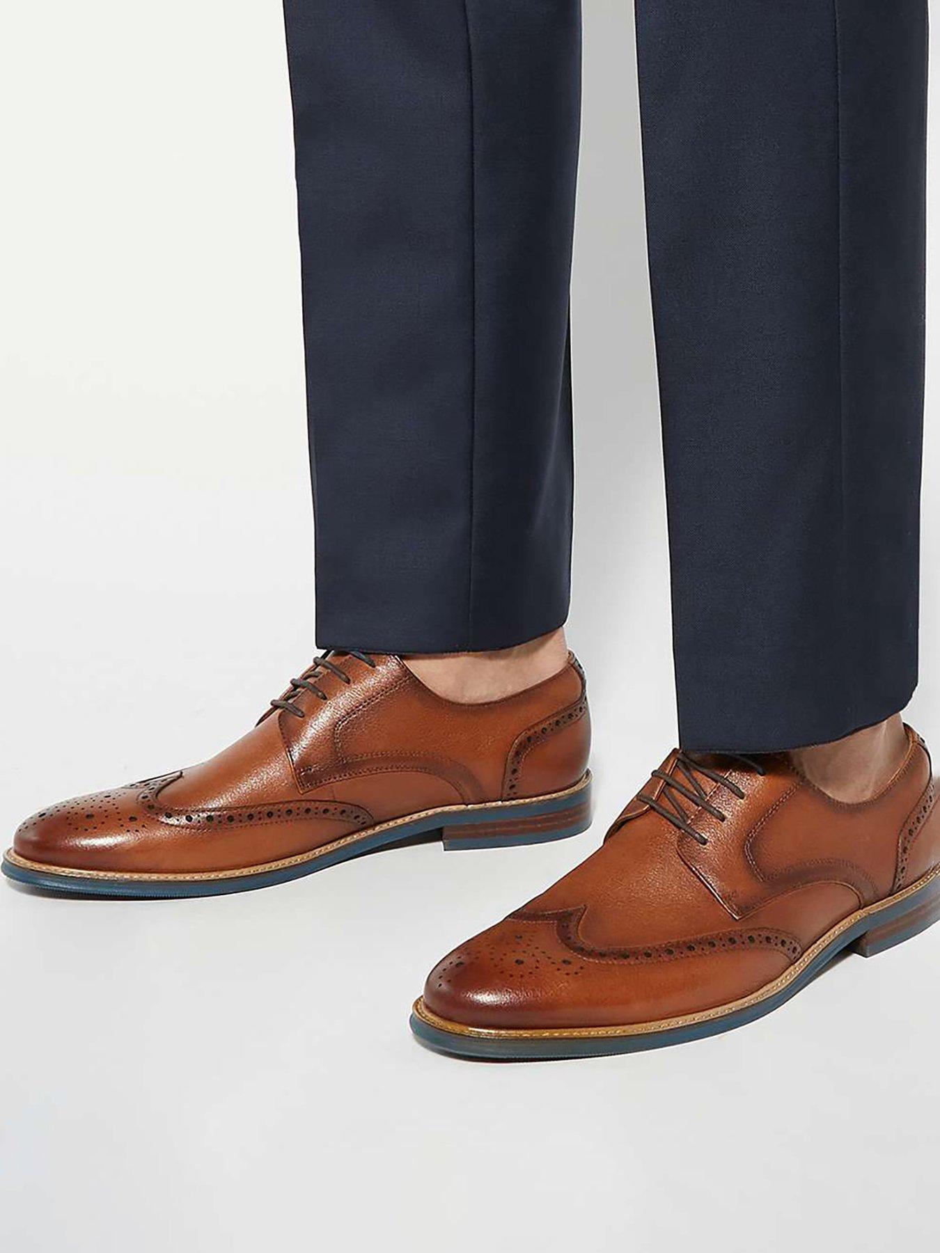 Dune London Dune Stanford Brogue Lace Up Shoe, Brown, Size 6, Men