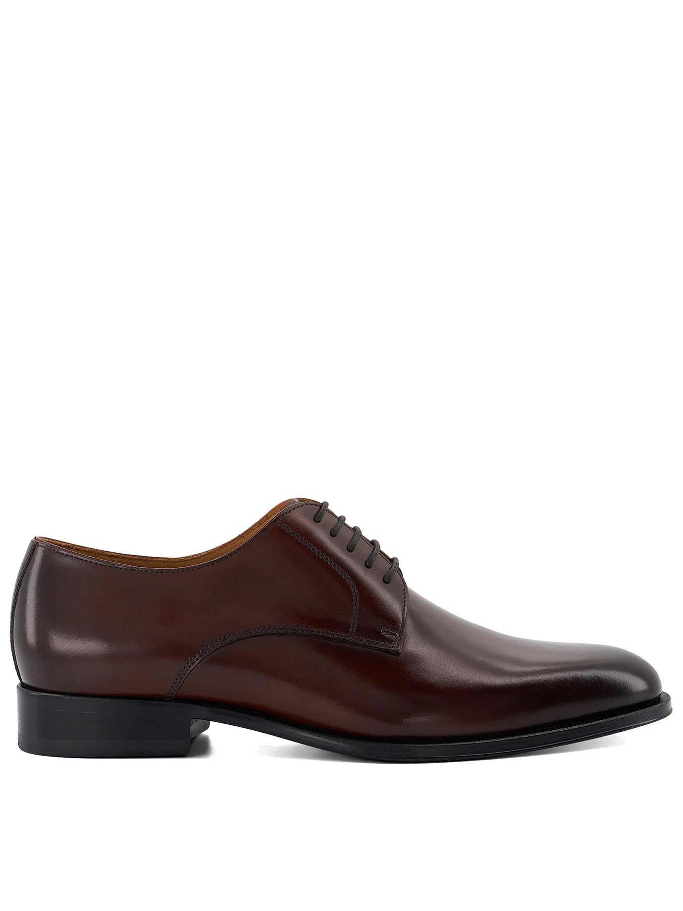 Dune London Salisbury Classic Derby Leather, Dark Brown, Size 11, Men