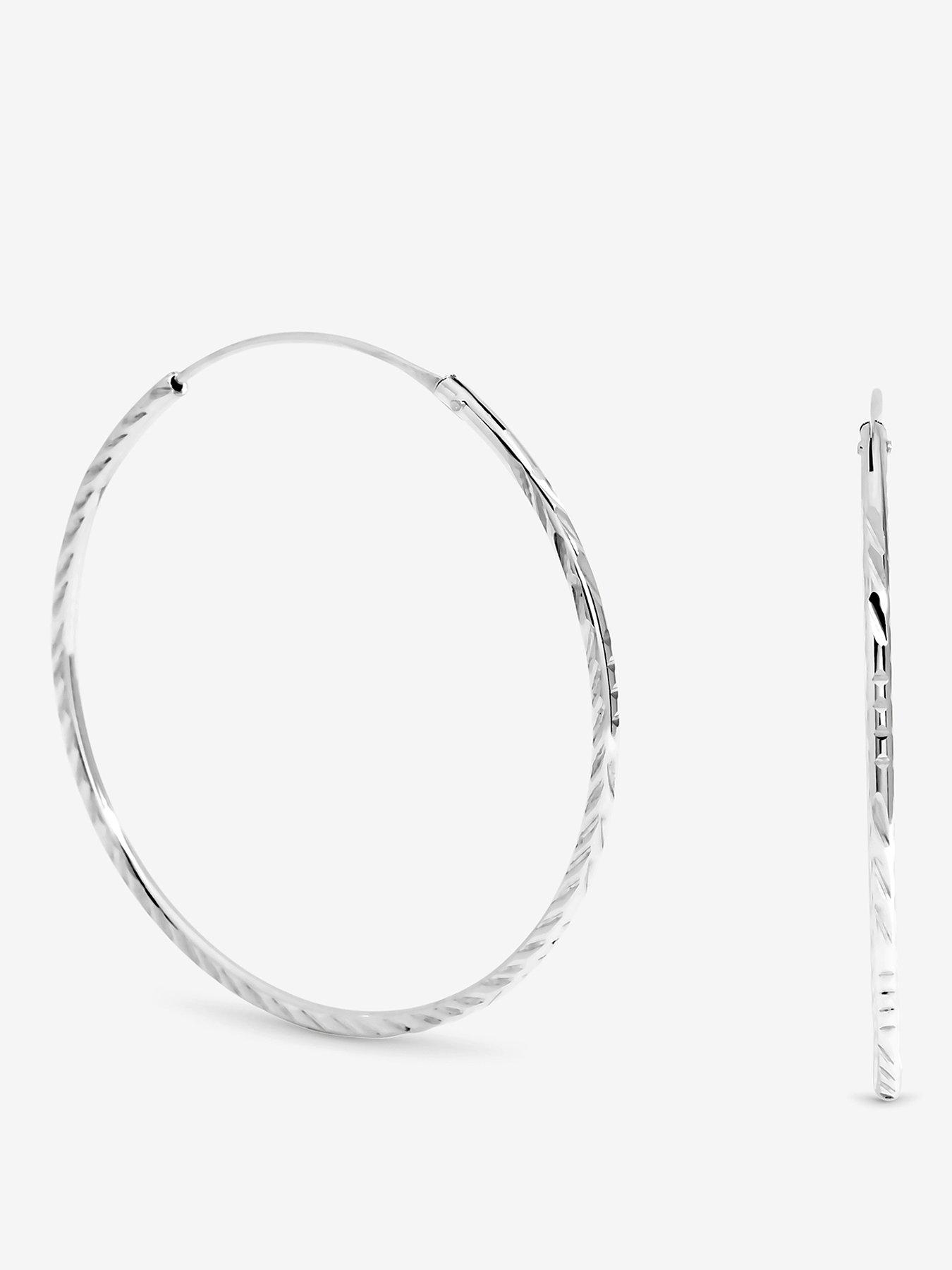 Jon Richard Simply Silver Sterling Silver 925 Polished Sleeper Hoop Earrings