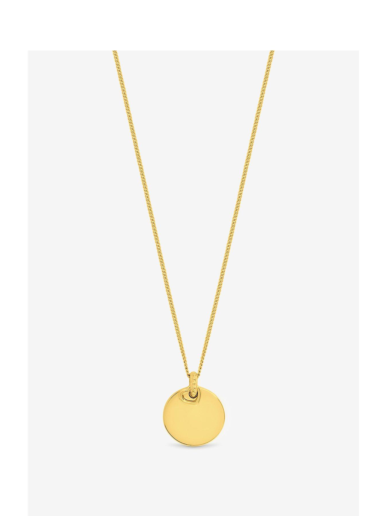 Jon Richard Simply Silver 14ct Real Gold Plated Sterling Silver Polished Heart Charm Pendant