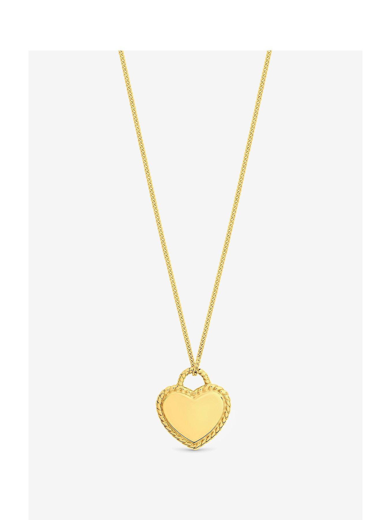 Jon Richard Simply Silver 14ct Real Gold Plated Sterling Silver Polished Beaded Heart Pendant