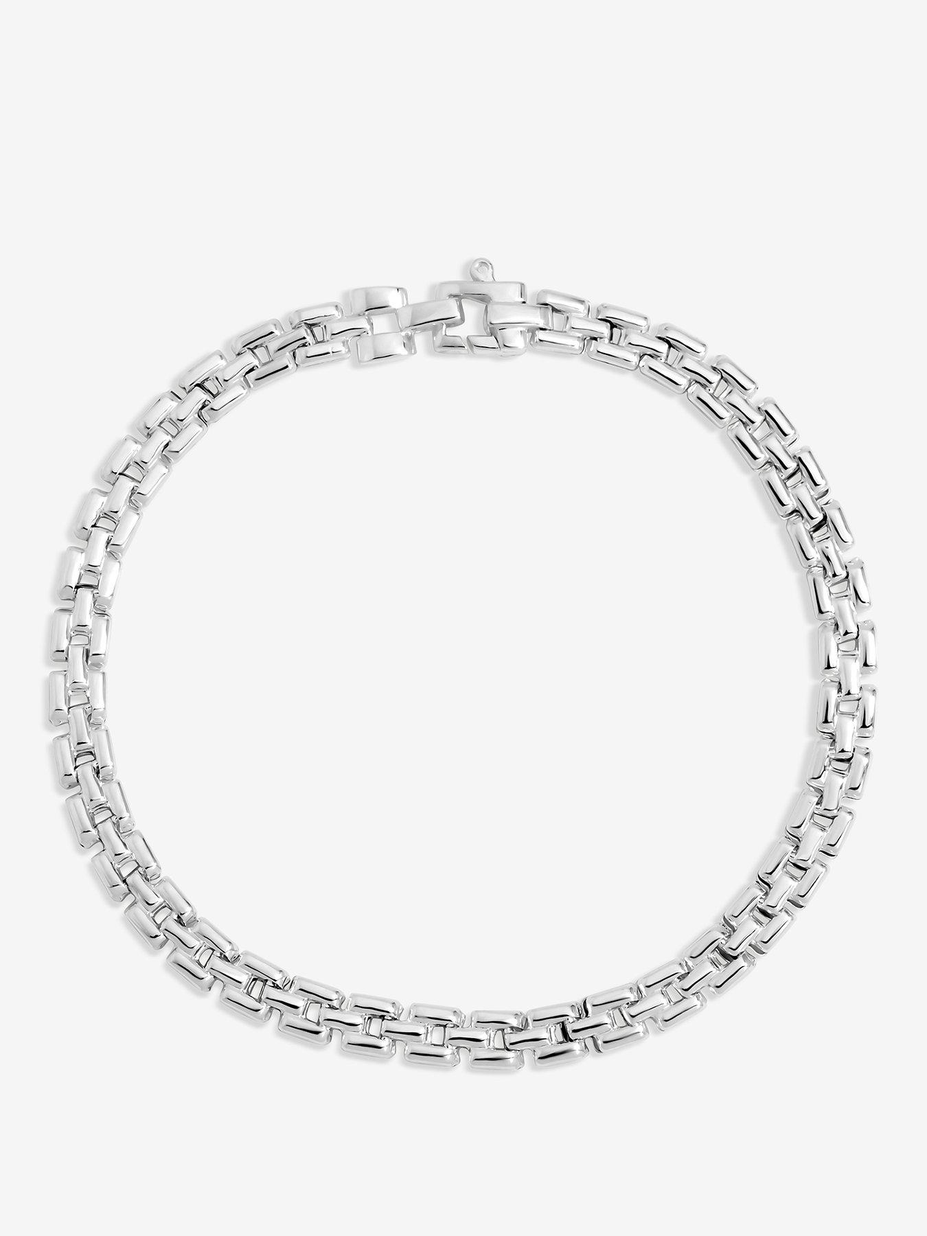 Jon Richard Simply Silver Sterling Silver 925 Polished Gate Chain Bracelet