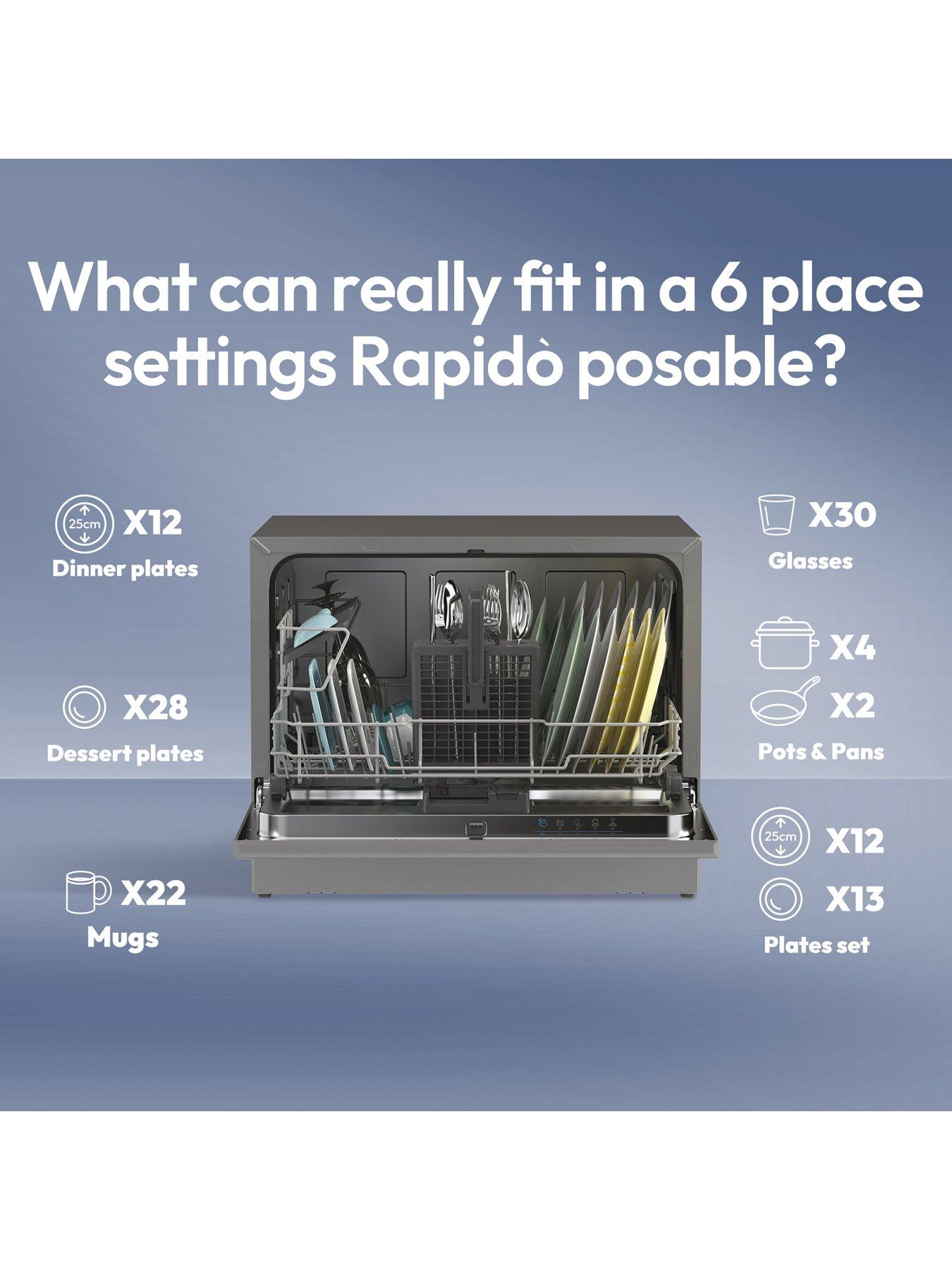 Image 6 of 7 of Candy CP 6E51LS-80 Tabletop Dishwasher 6 place Settings -&nbsp;Graphite