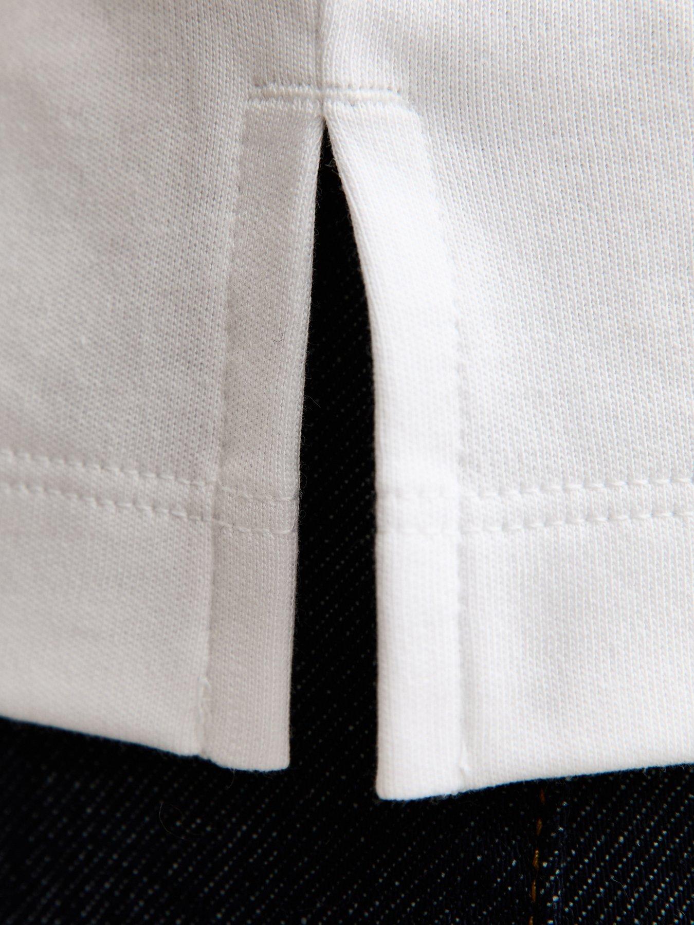 Image 5 of 5 of New Look Premium Heavyweight Cotton Side Split T-Shirt - White