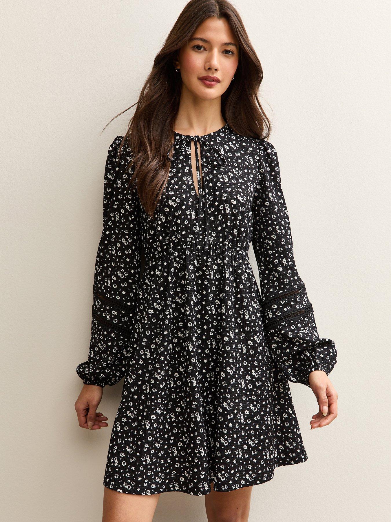 princess polly baby blue dress Womens Dresses Floral Halter Dress Short Women's Summer Halter Neck Dress  Black White Floral Print A-