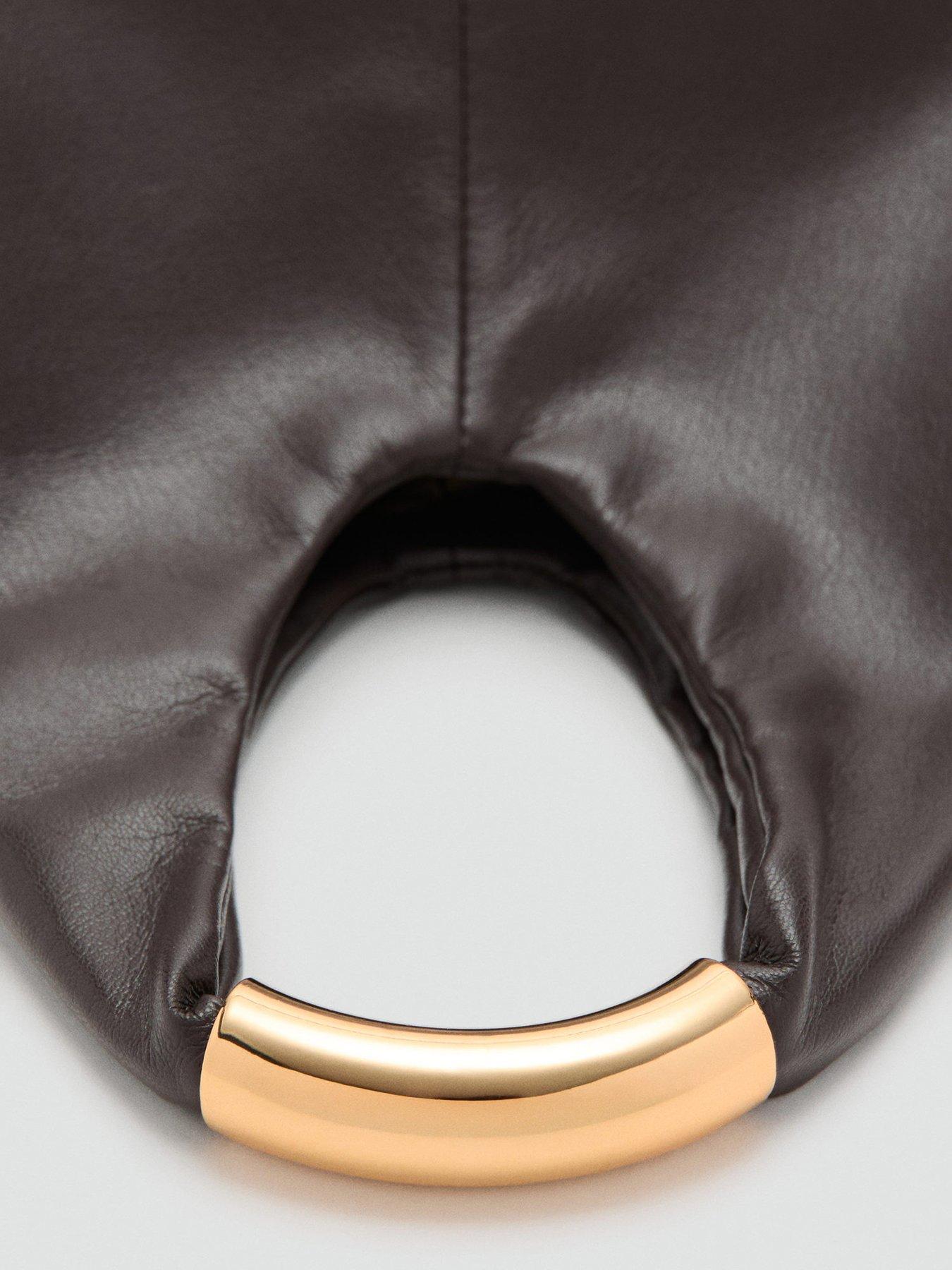Image 2 of 4 of Mango Handbag With Metal Handle - Brown