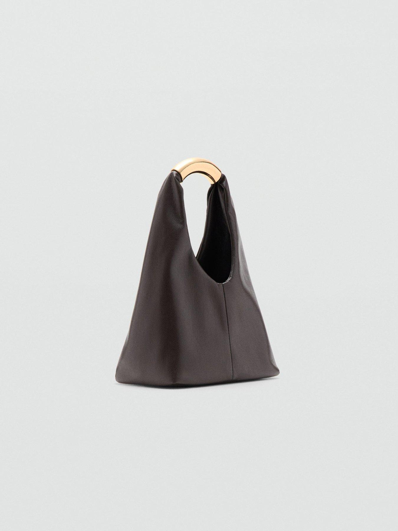 Image 4 of 4 of Mango Handbag With Metal Handle - Brown