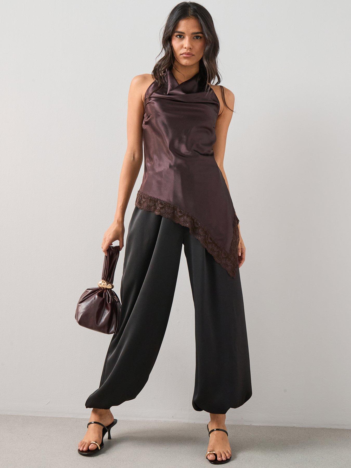 Image 6 of 6 of The Very Collection Satin Balloon Trousers - Black