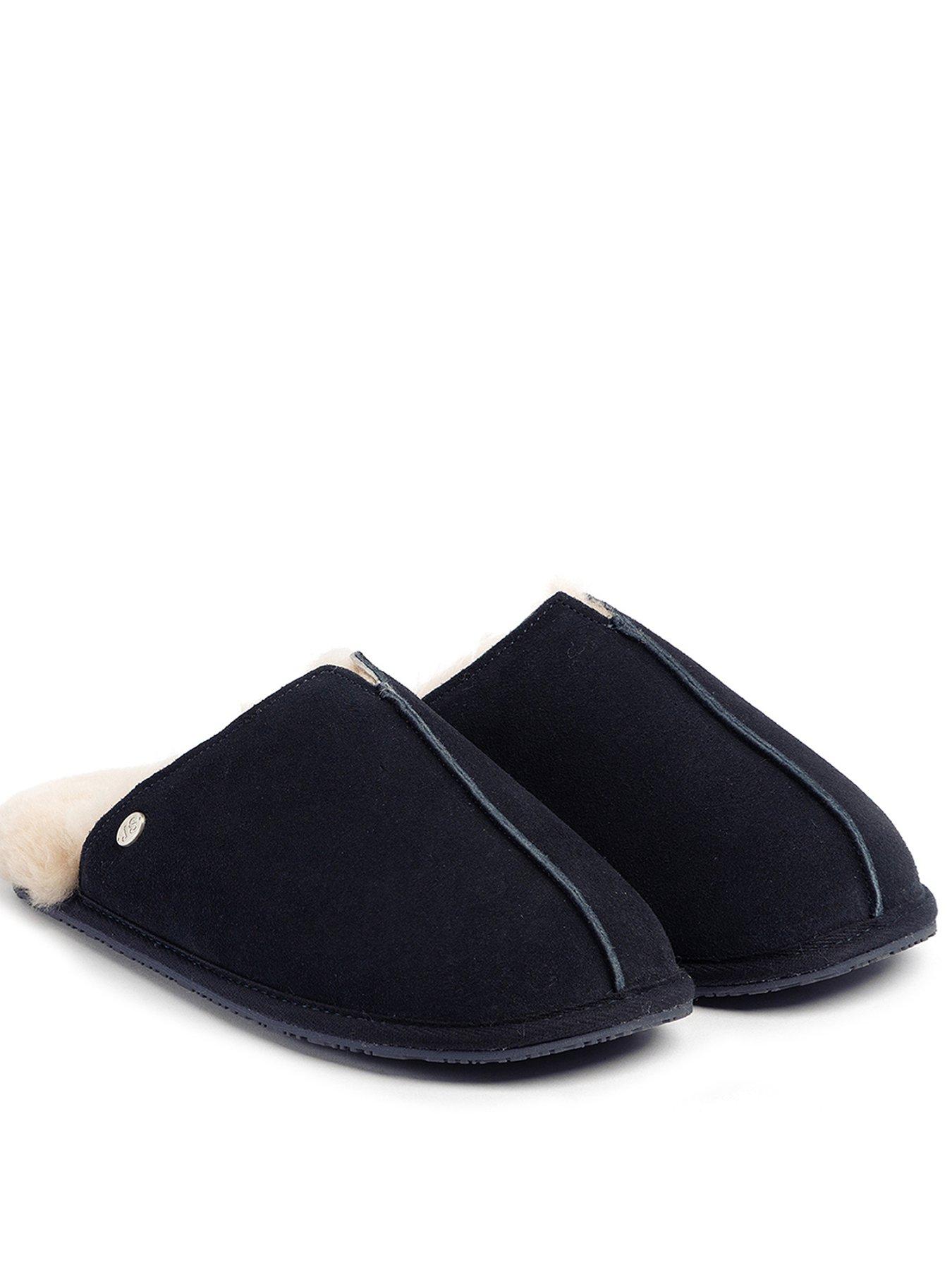 TOTES Mens Jude Sheepskin Slipper - Navy