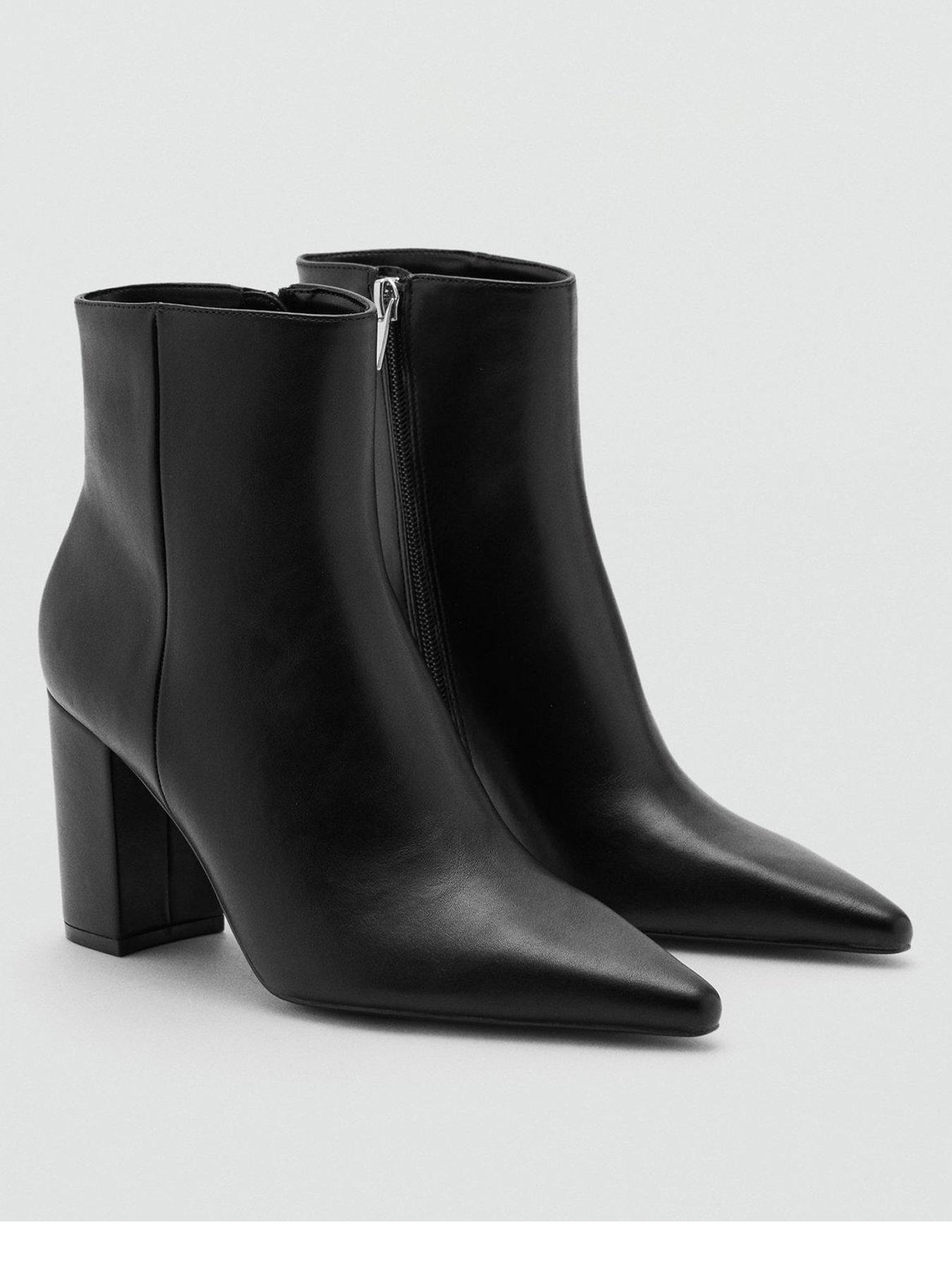 Mango Ankle Boots With Block Heel - Black