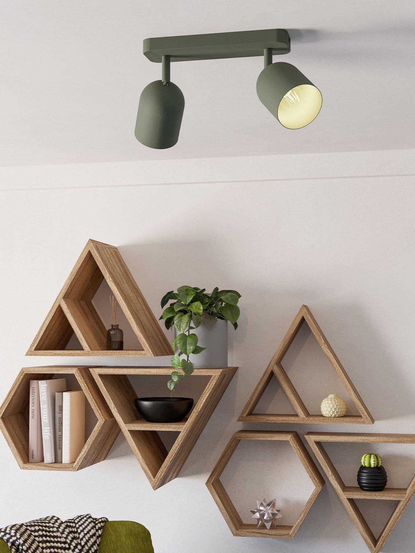 Eglo Tilston Steel Minimalist Dual Ceiling Spotlight, Green