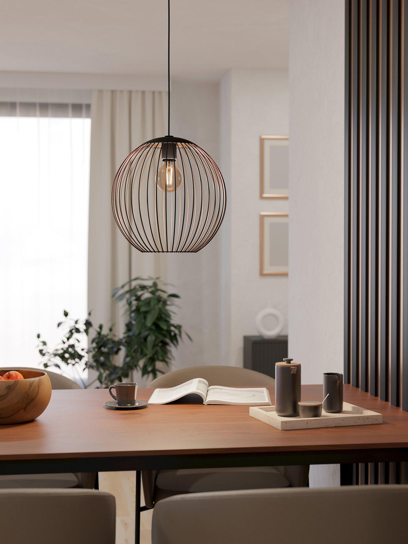 Eglo Almanzora Black  &  Copper Wire Modern Steel Pendant