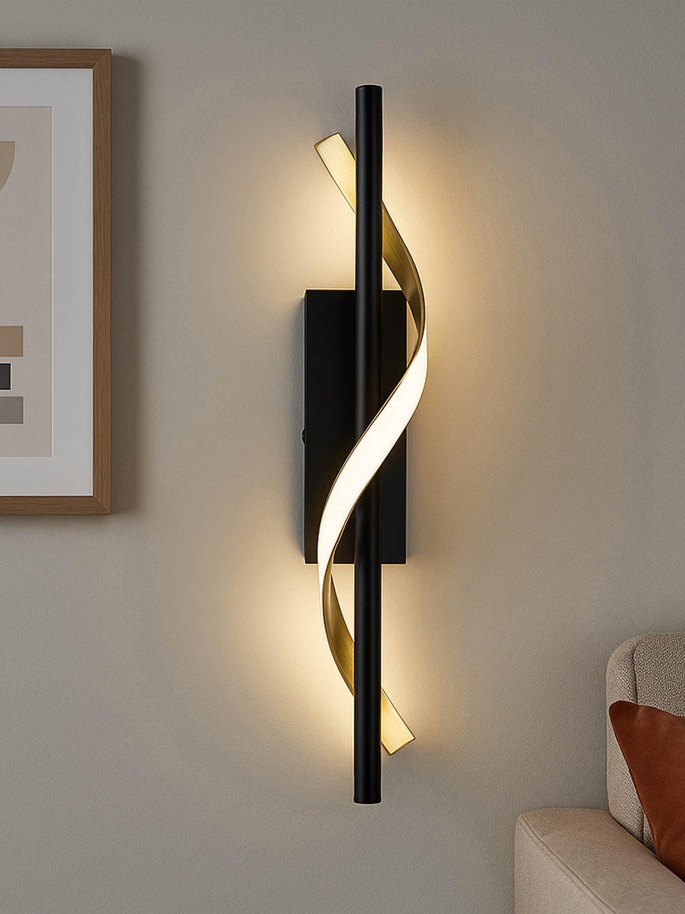 Eglo Conaprato Black & Brushed Brass Modern Wall Light
