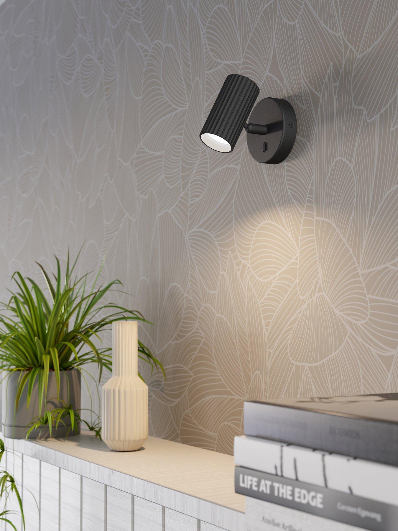 Eglo Eglo Portillo Aluminium  &  Steel Modern Wall Spotlight, Black
