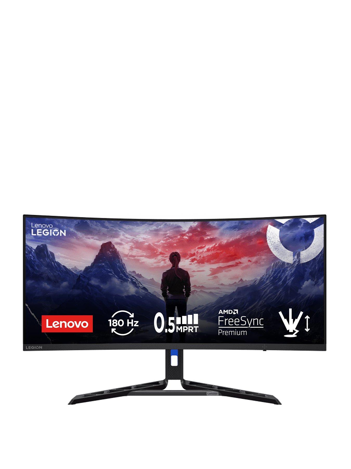 Lenovo Legion R34w-30 34" UWQHD Curved UltraWide Gaming Monitor - VA, 180Hz, AMD FreeSync, Speakers