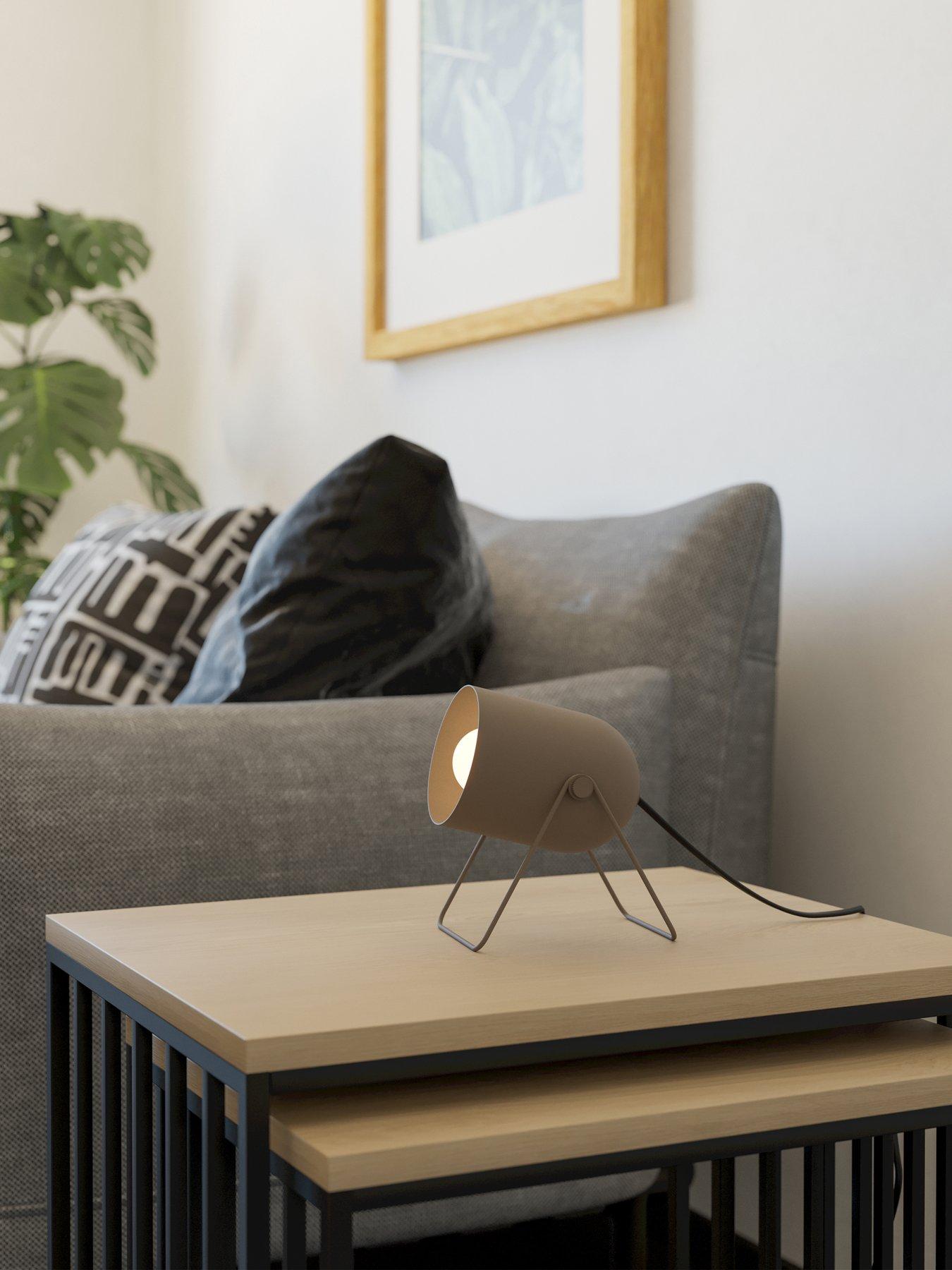 Eglo Tilston Steel Minimalist Desk Lamp, Sandy