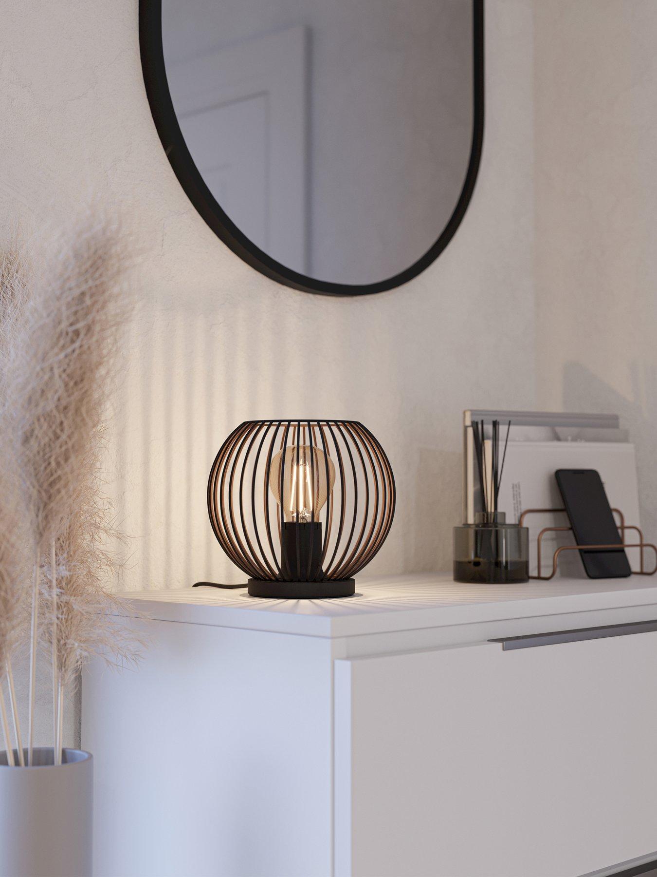 Eglo Almanzora Black  &  Copper Wire Modern Steel Table Lamp