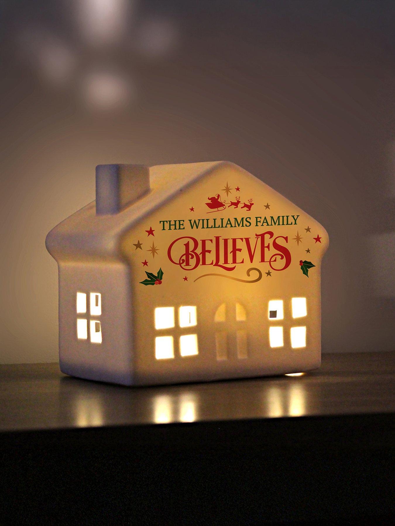 The Personalised Memento Company Personalised Believe in Christmas LED House