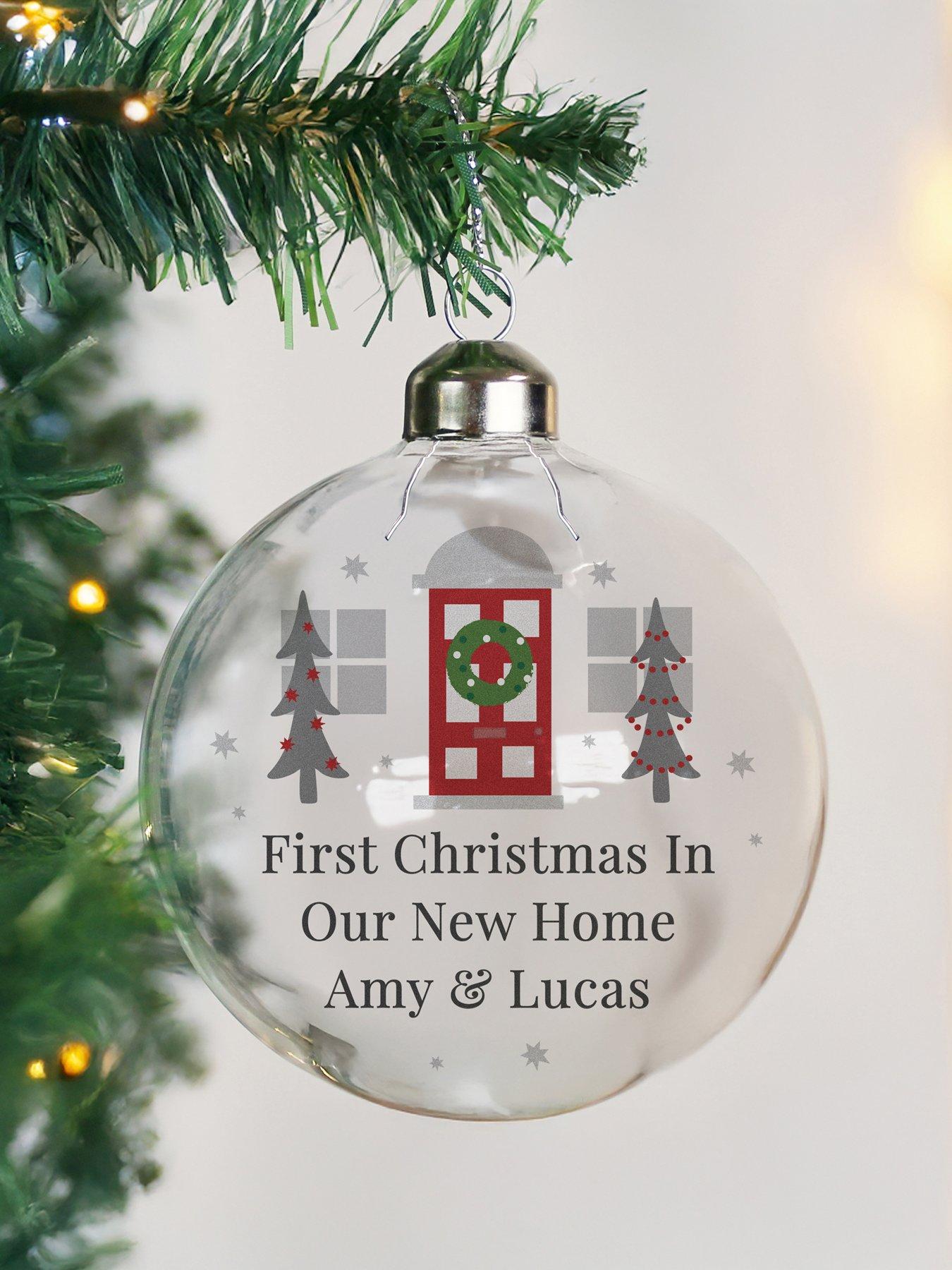 Image 1 of 3 of The Personalised Memento Company Personalised Home For Christmas Glass Bauble