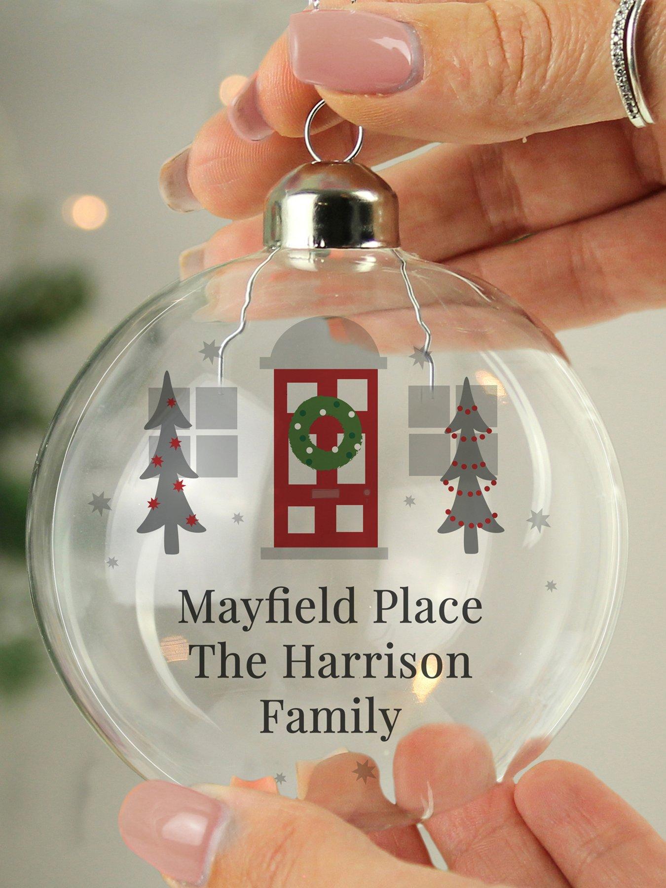 Image 2 of 3 of The Personalised Memento Company Personalised Home For Christmas Glass Bauble