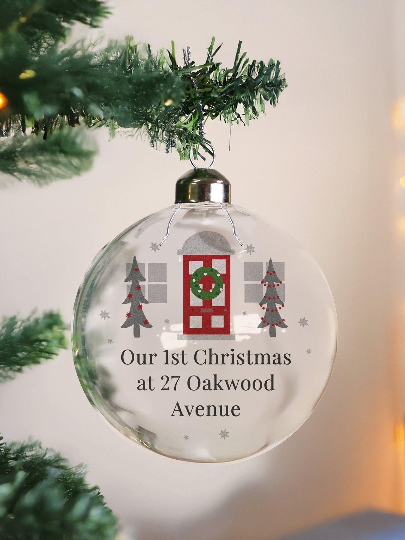 Image 3 of 3 of The Personalised Memento Company Personalised Home For Christmas Glass Bauble