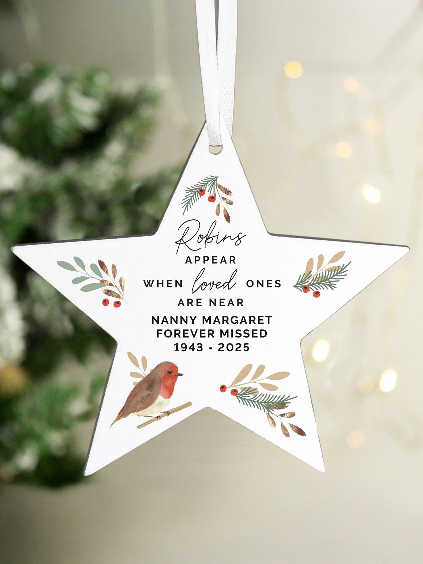 The Personalised Memento Company Personalised Robin Memorial Star Ornament