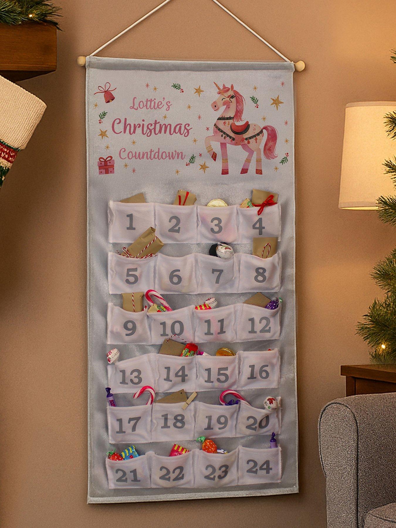 The Personalised Memento Company Personalised Unicorn Christmas Advent Calendar