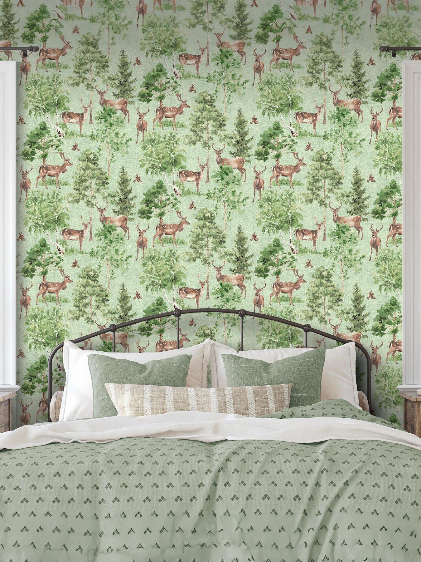 Arthouse Deer Forest Natural Wallpaper