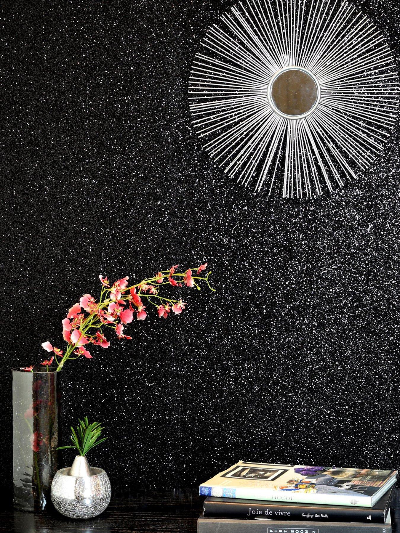 ARTHOUSE Sequin Sparkle Black Wallpaper