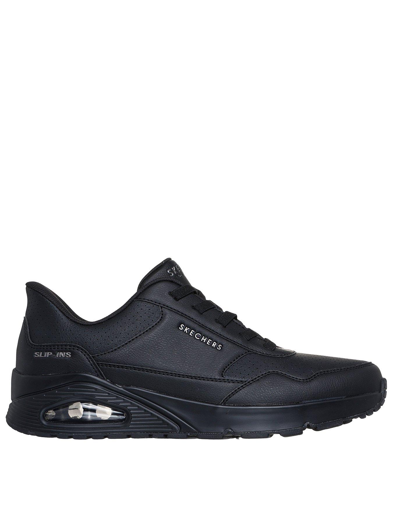 Skechers Slip-Ins Duraleather Fashion Sneaker - Black