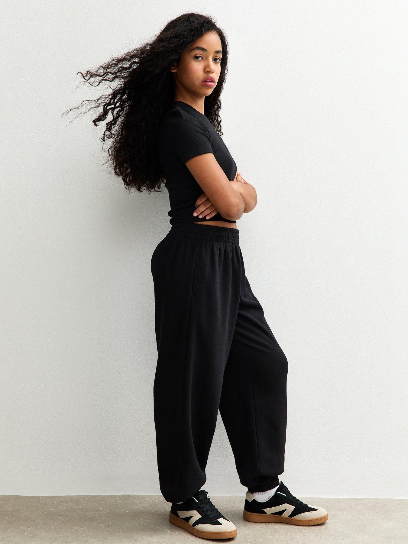 new-look-915-girls-oversized-cuff-joggers-balck