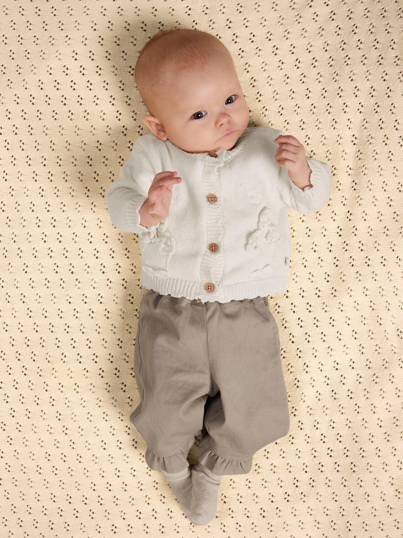 Image 1 of 5 of Lil Atelier Baby Girls Knitted Cardigan - Cream