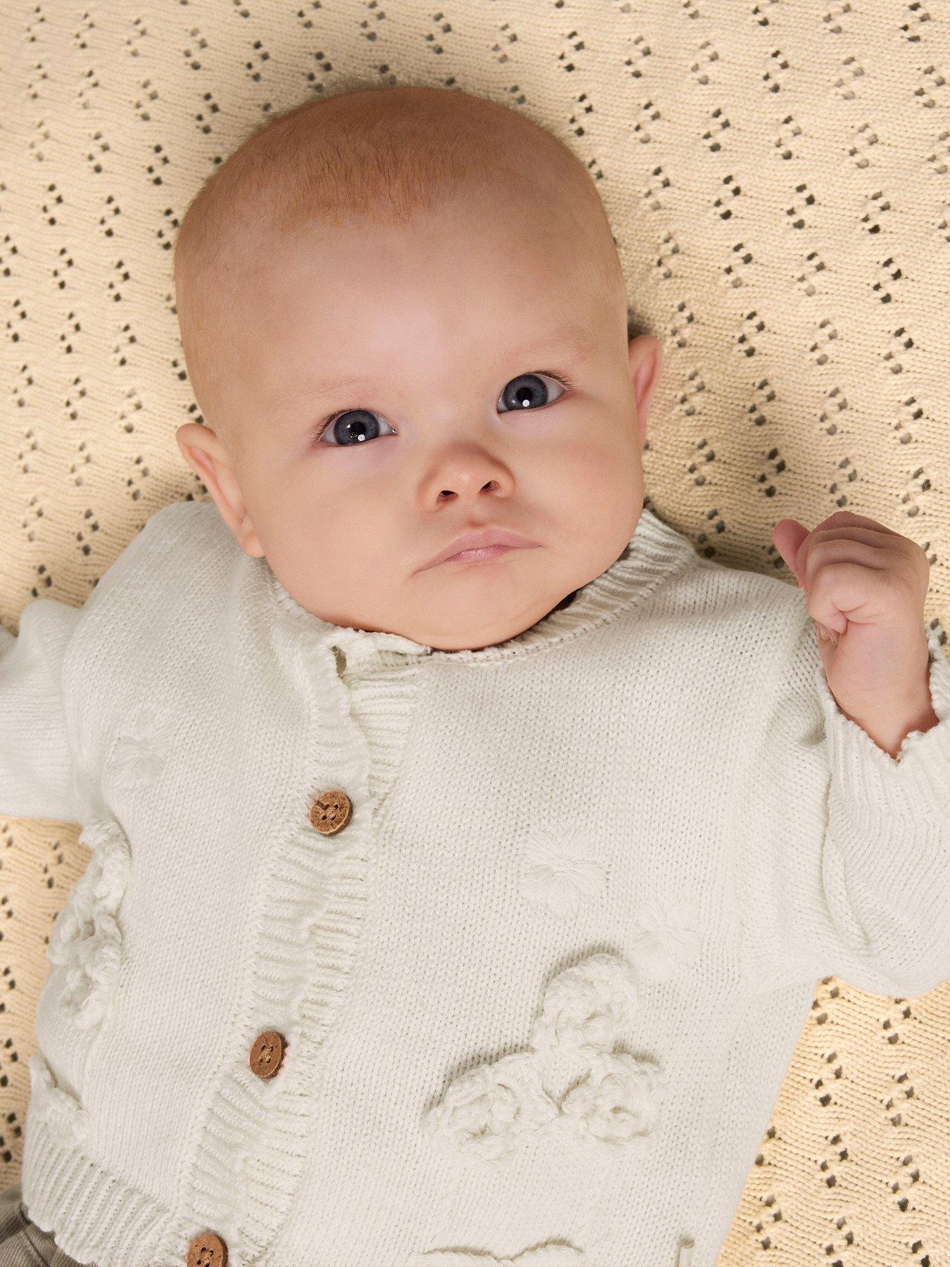 Image 5 of 5 of Lil Atelier Baby Girls Knitted Cardigan - Cream
