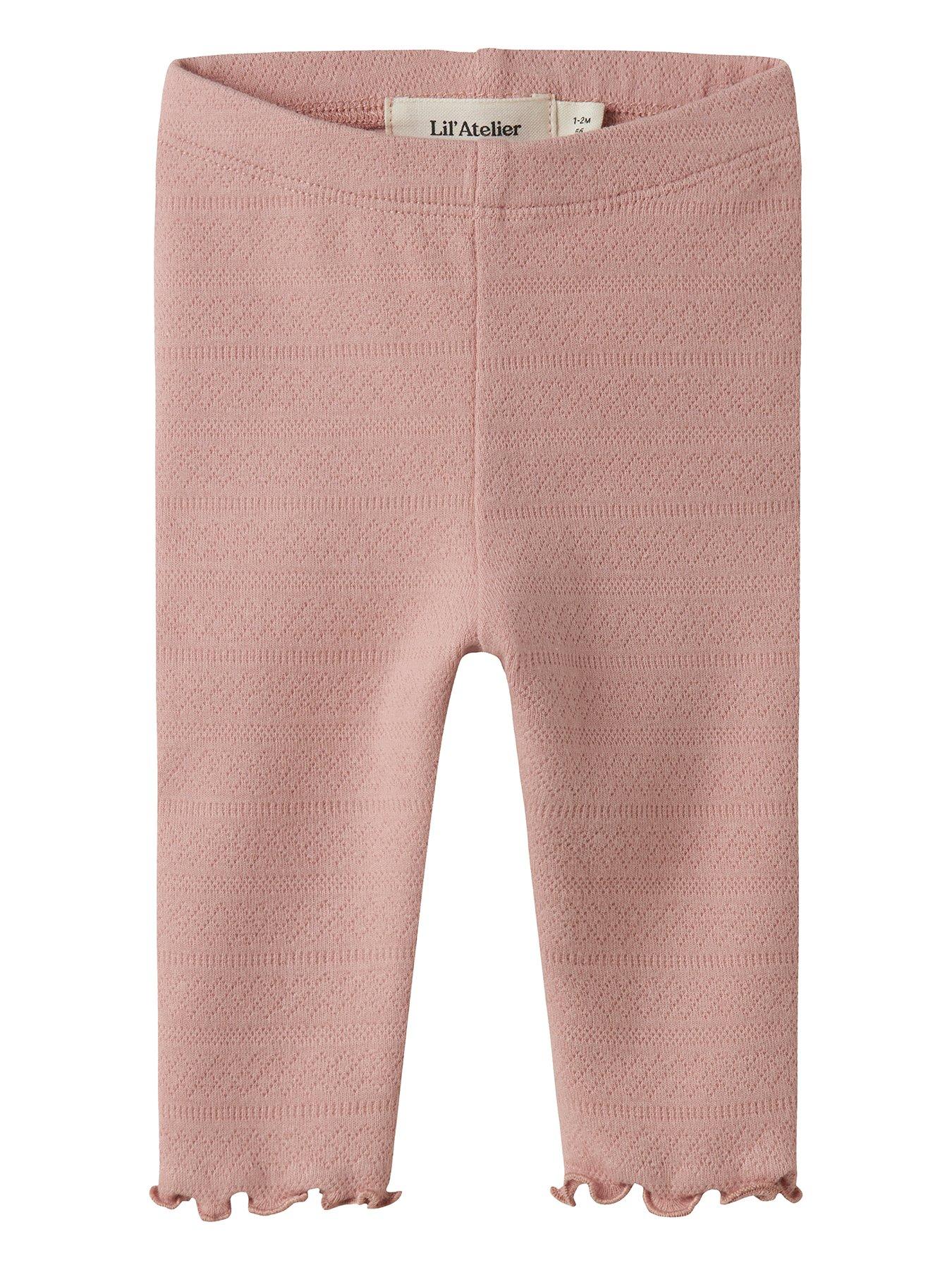 Image 1 of 3 of Lil Atelier Baby Girls Pointelle Leggings - Light Pink
