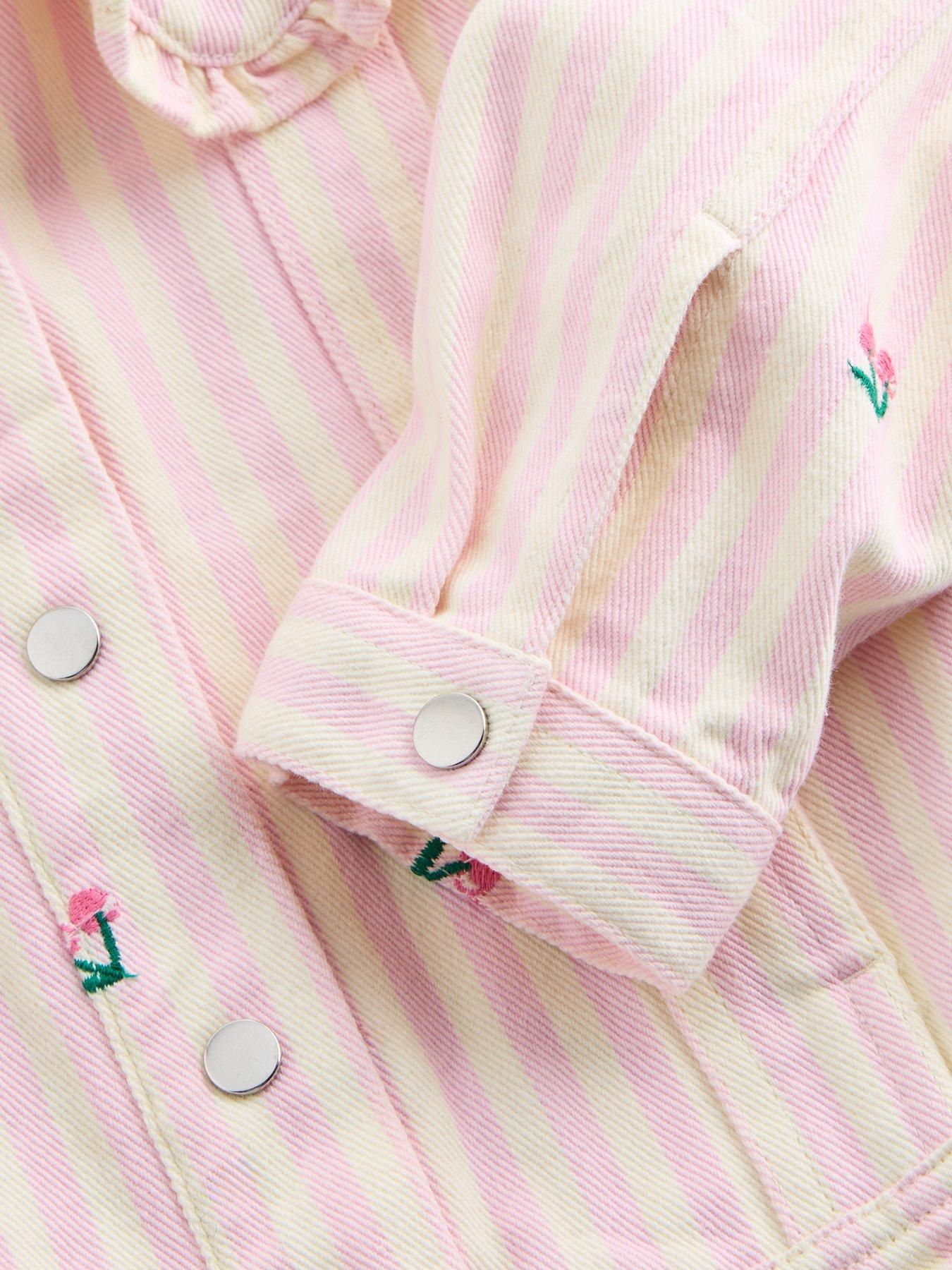 Image 4 of 4 of The Very Collection Girls Embroidered Denim Jacket - Pink/White