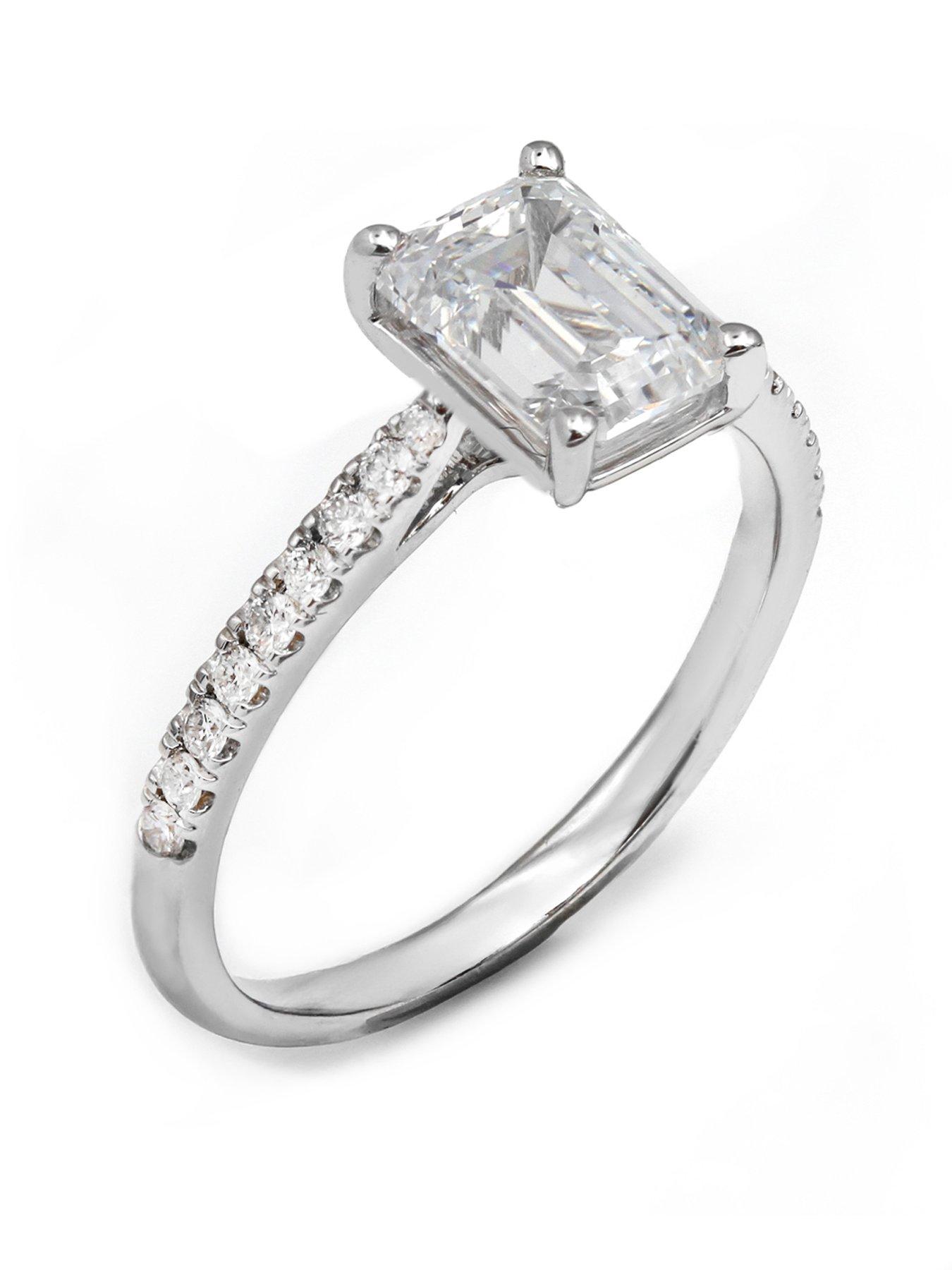 Image 2 of 2 of Say It With Emerald Cut 1.20ct Lab Grown Diamond Ring - 9ct White Gold
