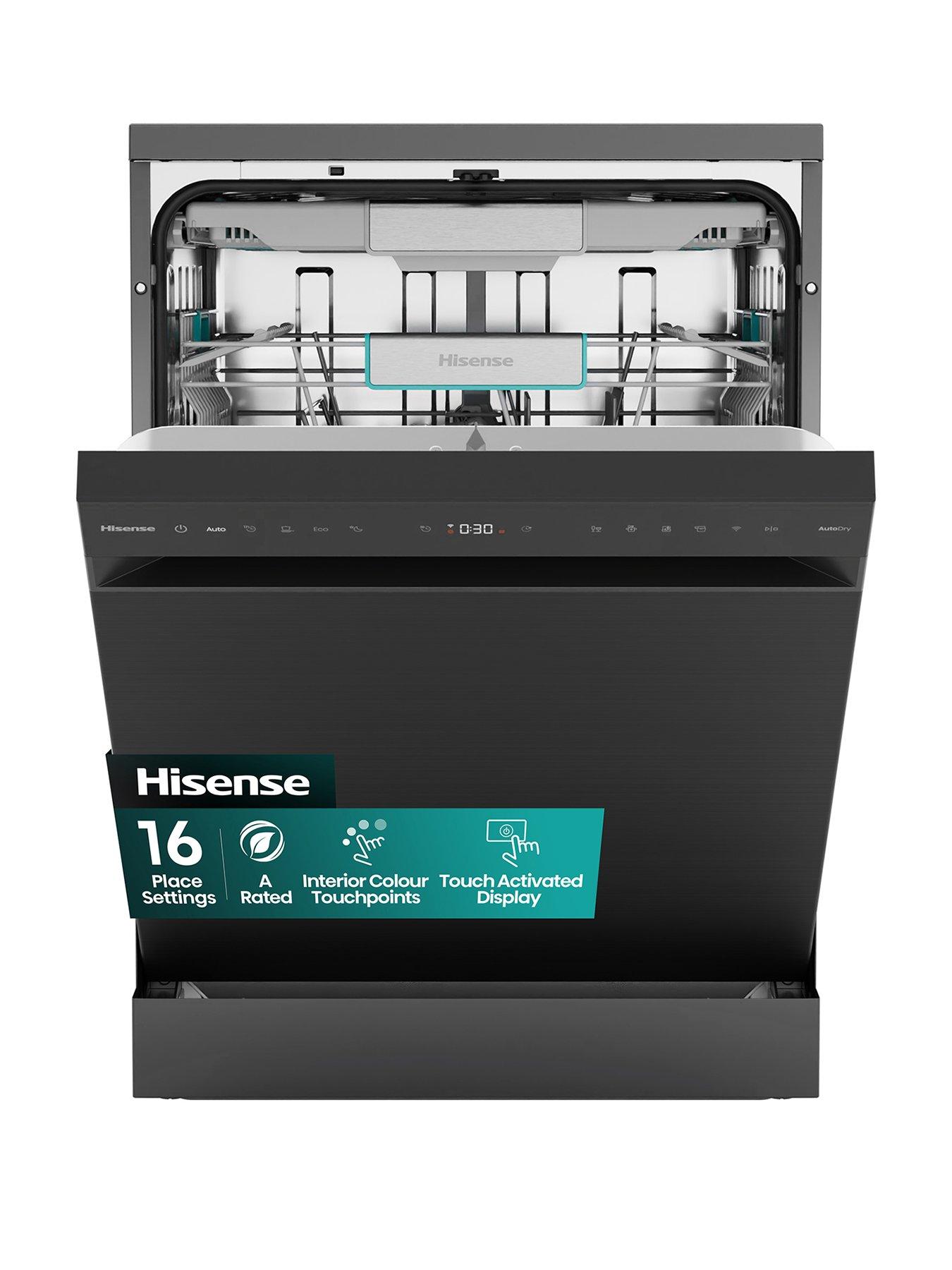 Hisense HS673A90BXUK Full Size WiFi-enabled Dishwasher - Black Inox