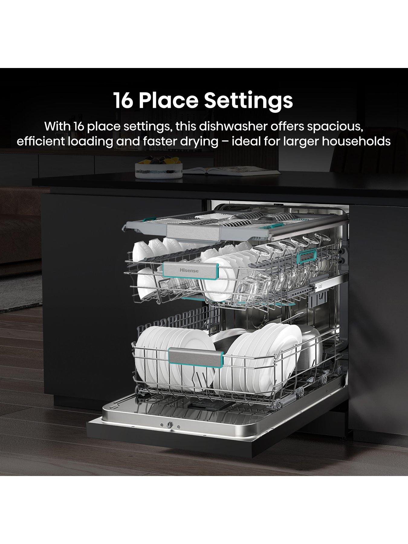 Image 4 of 7 of Hisense HS673A90BXUK Full Size WiFi-enabled Dishwasher - Black Inox