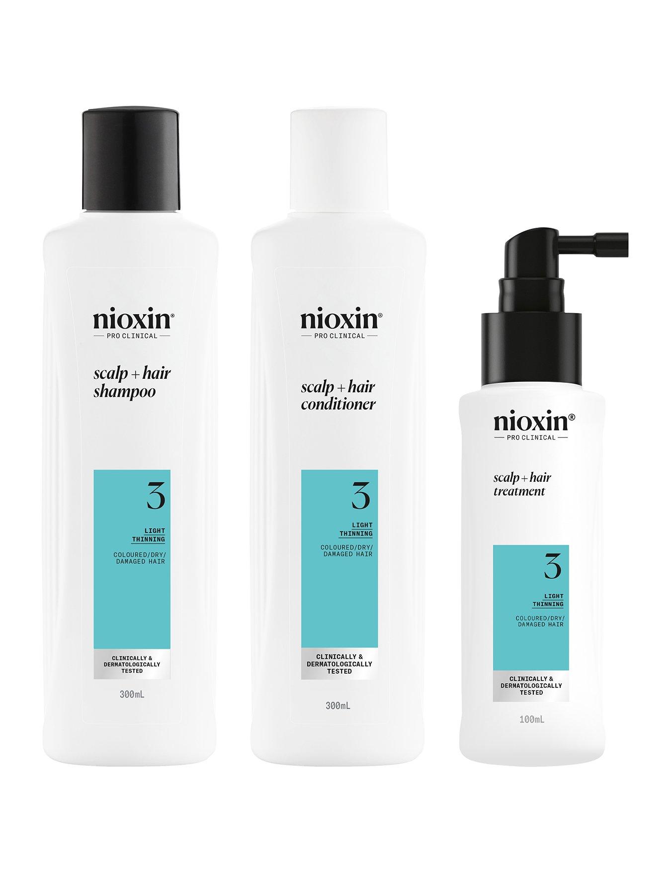 Nioxin Scalp + Hair Thickening System 3 for Coloured, Dry and Damaged Hair with Light Thinning, Loyalty Kit