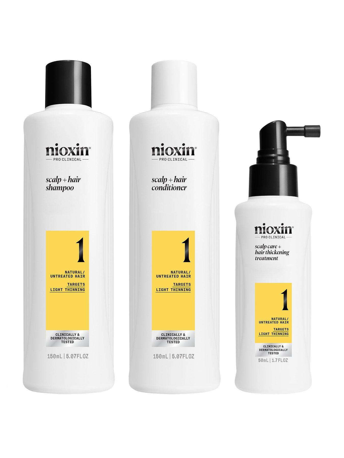 Nioxin Scalp + Hair Thickening System 1 for Natural Hair with Light Thinning, Trial Kit