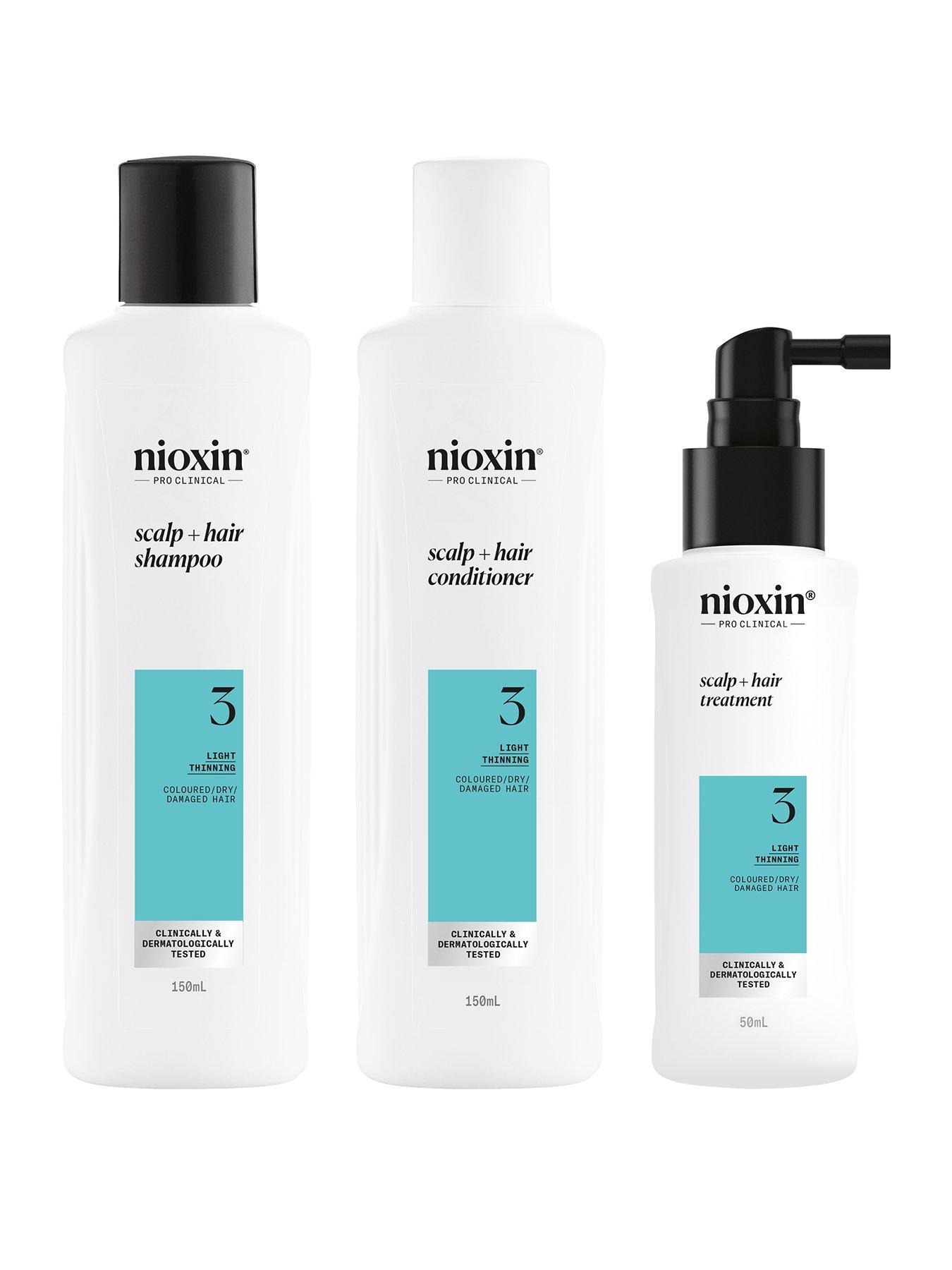 Nioxin Scalp + Hair Thickening System 3 for Coloured, Dry and Damaged Hair with Light Thinning, Trial Kit