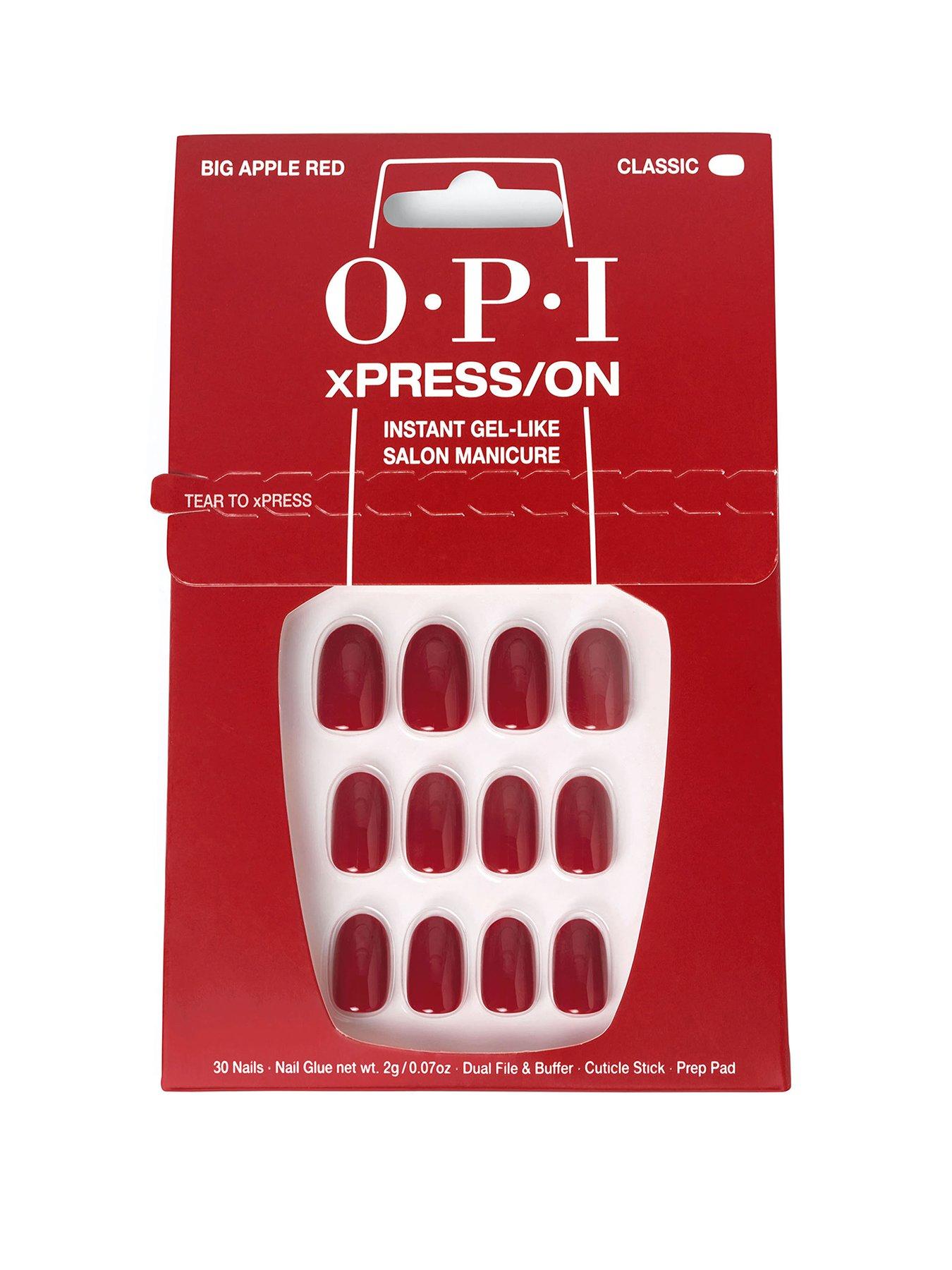 OPI xPRESS/ON - Big Apple Red Press On Nails Gel-Like Salon Manicure