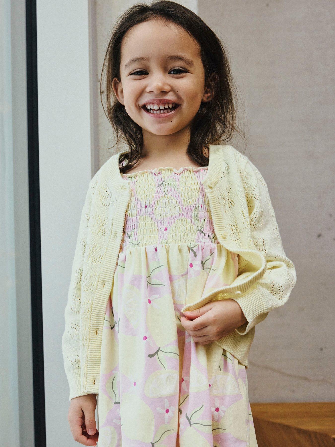Name It Mini Girls Lemon Print Strappy Jersey Dress