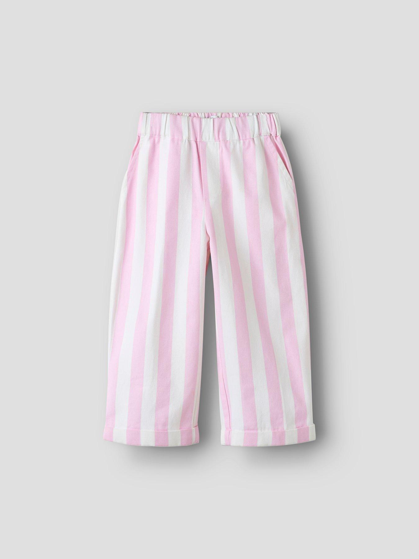 Image 4 of 6 of Name It Mini Girls 2 Piece Stripe Butterfly Back Print Twill Set - Light Pink