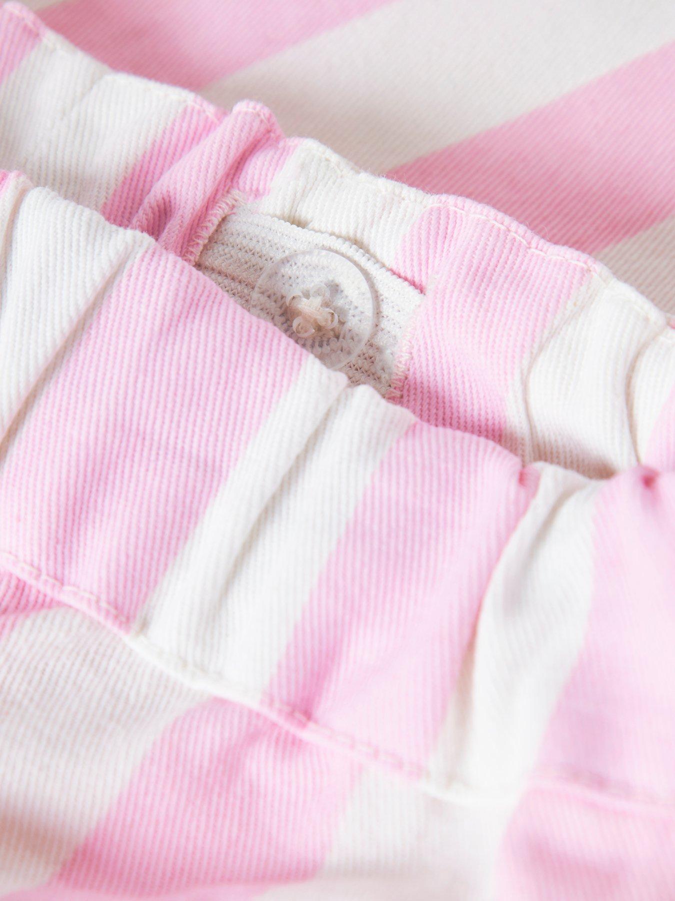 Image 5 of 6 of Name It Mini Girls 2 Piece Stripe Butterfly Back Print Twill Set - Light Pink