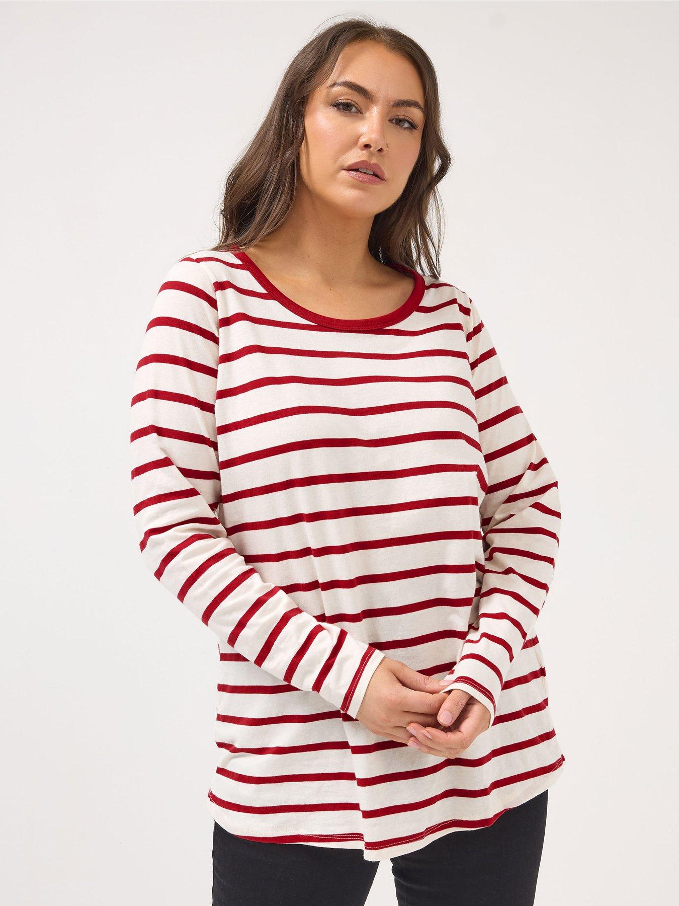 Yours Curve Long Sleeve T-Shirt - Ivory