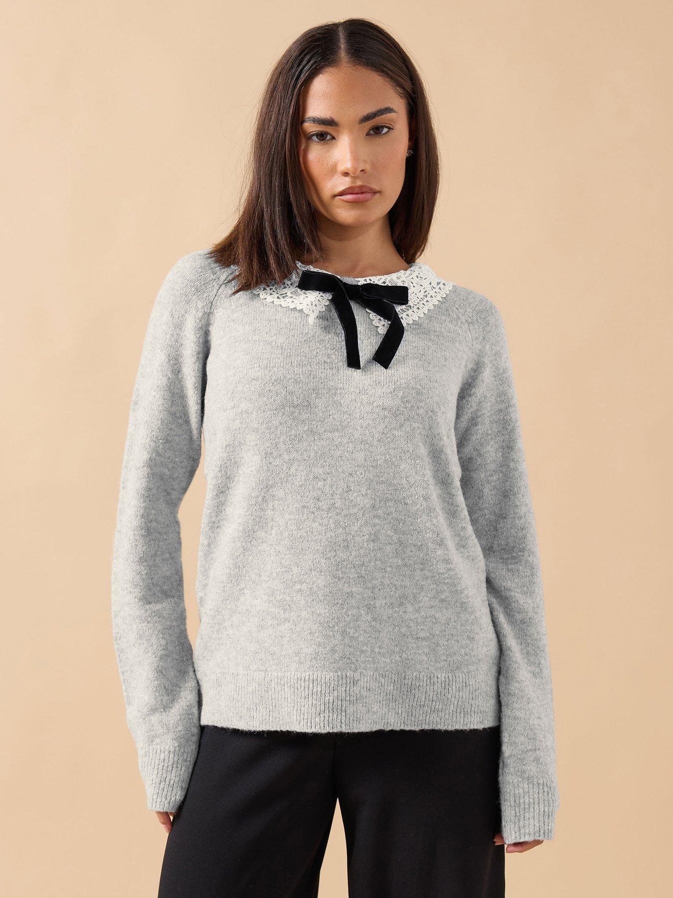 pixiegirl-petite-lace-collar-jumper-grey